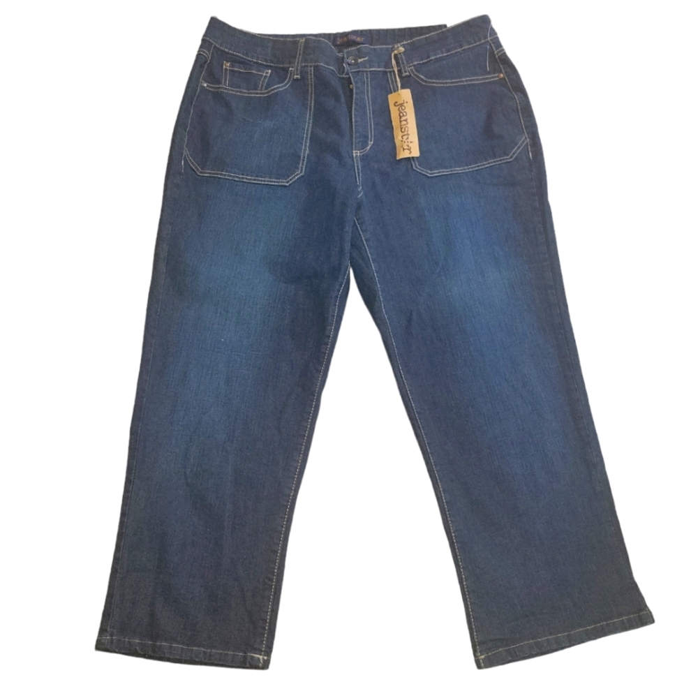 Jeanstar women 18w stretch Dark age Ruby crop 99% cotton jeans nwt